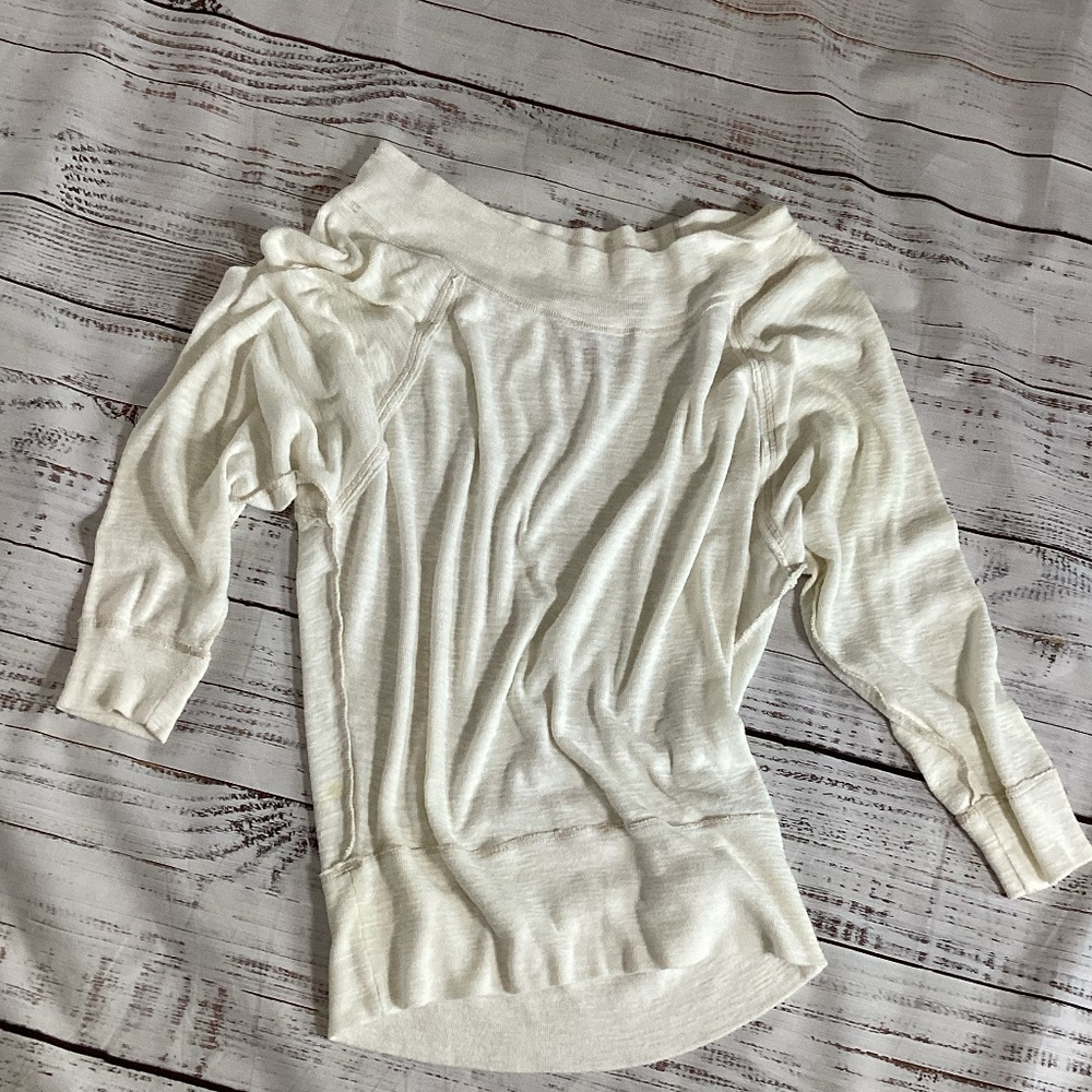 1870. We The Free White Off-the-Shoulder Tunic Sweatshirt – L/XL